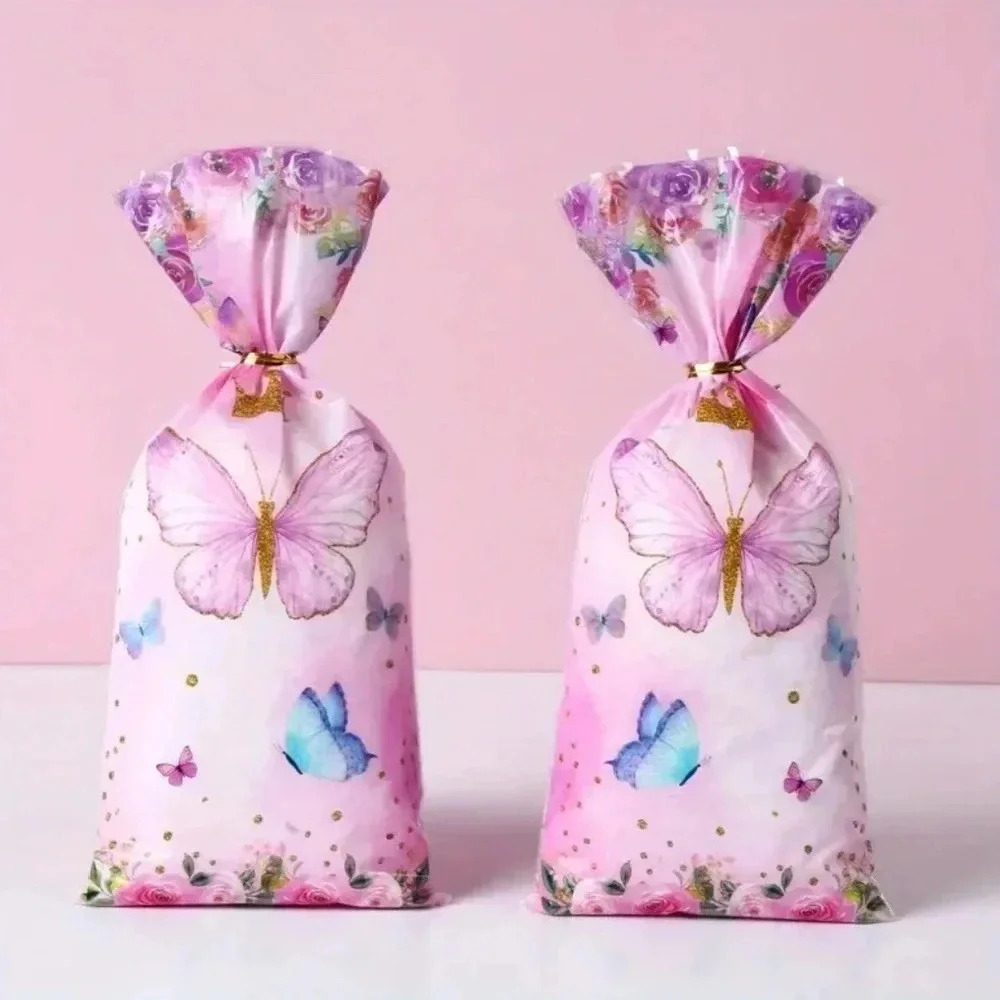 25 Pieces Elegant Pink Butterfly Gift/Candy/Treat Bags